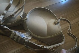NWT Victorias Secret Bombshell Add 2 Cups Padded Strapless Bra 34AA Push Up Nude