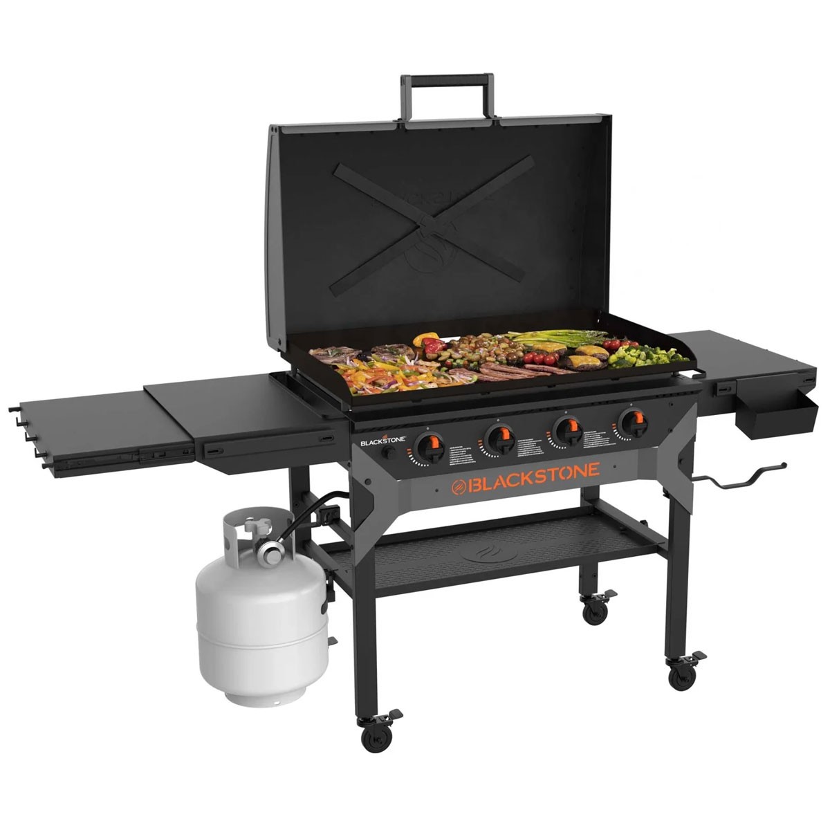 Blackstone Iron Forged 36"" Gas Griddle with Hood - 4 Burner