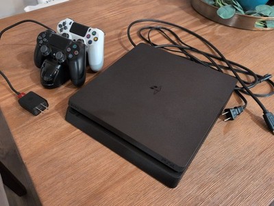 Sony PlayStation 4 Slim (PS4 Slim) 1TB Console w/ 2 Controllers Works Great
