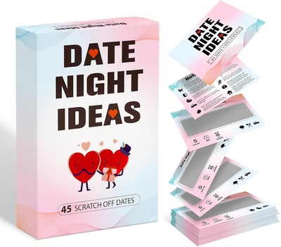 BleSky 45 Date Night Ideas Scratch Off Cards for Couple Games Romantic... 