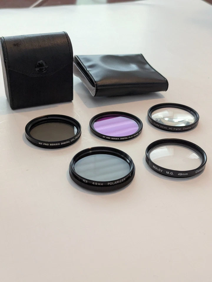 49mm Super Set of 5 Filters w/ Cases - XIT CPL, FL-D, Close up 10, +2, HCE PL - Image 2 of 4