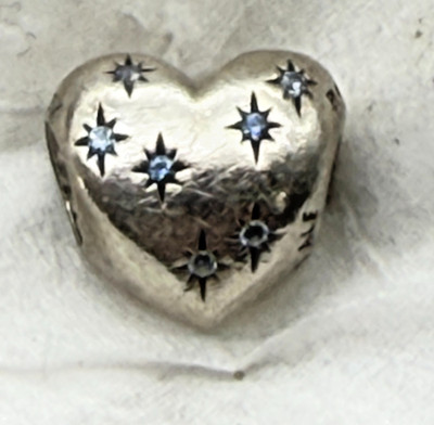 Pandora Disney Cinderella Dream Heart Charm 791593CFL Sterling Silver Blue CZ