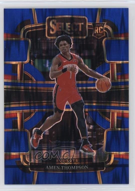 2023-24 Panini Select Concourse Blue Flash Prizm /99 Amen Thompson #96 rf2