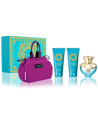 Versace Dylan Turquoise 4pc set 3.4ozEDT + 3.4oz Bath Gel + 3.4oz Body Gel + Bag
