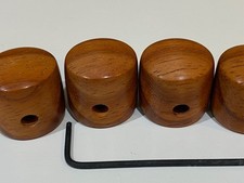 4 guit knobs,PACKED AS PICTURED, PADAUK WOOD, French polish, Set scr, 1/4" SHAFT