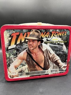 1984 Indiana Jones Temple Of Doom Thermos Metal Lunch Box. ML