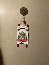 NEW Christmas House Decor Red Pickup Truck Christmas Home Wall Hanging