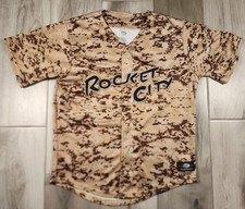 Rocket City Trash Pandas Camo Jersey Adult Medium Minor League Baseball 