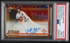 2019 Topps Chrome Rookie Gold Refractor 11/50 Myles Straw PSA 9 MINT Auto k0w
