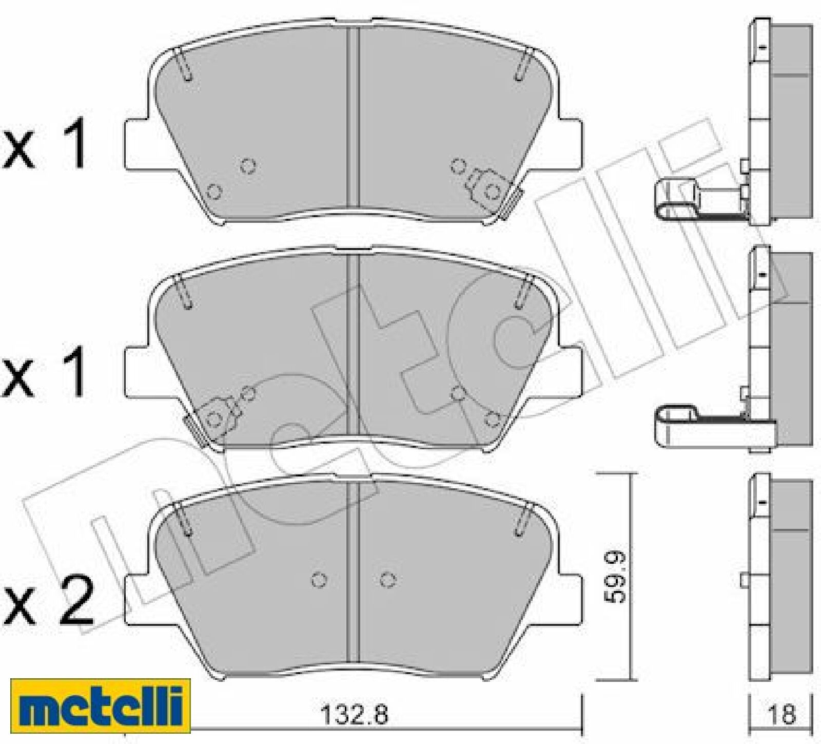 metelli 22-1026-0 Bremsbelagsatz für Scheibenbremse Bremsbelagsatz