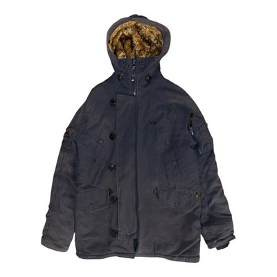 Alpha Industries Parka Jacke Gr. L Navy N-3B Mantel Extreme Cold Weather Fell