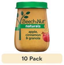  10 pack Beech-Nut Naturals Stage 2 Baby Food, Apple  Granola, 4 oz Jar