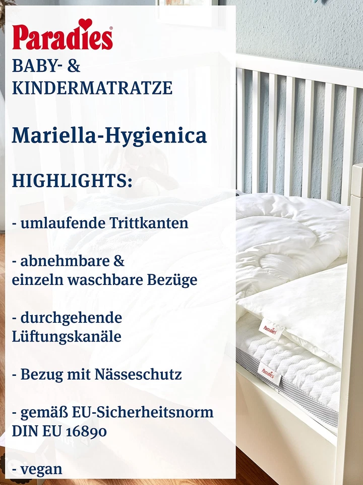 Paradies Kindermatratze Mariella Hygienica® 70 x 140 Sehr Gut - Bild 3 von 4