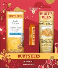 Burts Bees Honey Pot Holiday Gift Set New Body Lotion Hand Cream Lip Balm