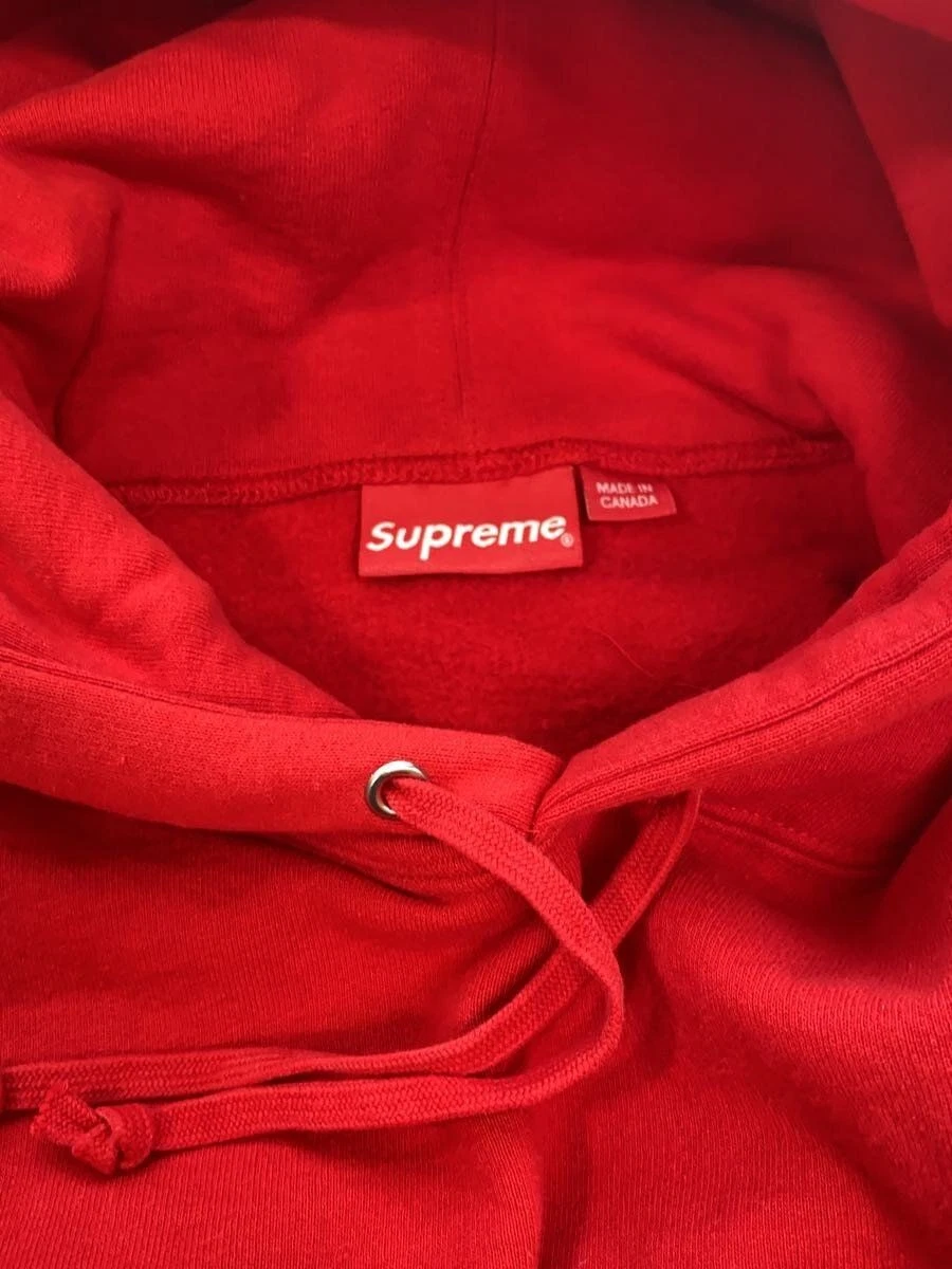 Felpa con cappuccio Supreme M cotone rossa usata