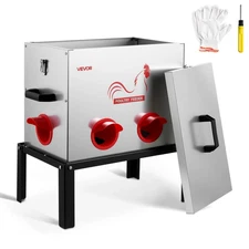 Automatic Chicken Feeder 40LB Gravity Poultry Feeder 6 Ports No Waste