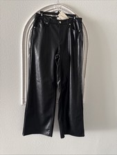 NEW- Women's High-Rise Wide Leg Faux Leather Pants - Universal Thread Size 10