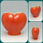Nelson McCoy Pottery Red Heart Shaped Vase 1930's