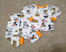 Peanuts Snoopy Snug Fit Halloween 2pc Cotton Pajama Set Long Sleeve 2T