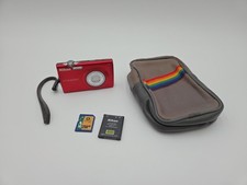 Nikon COOLPIX S205 12.0MP Digital Camera - Red - Memory Card  Vintage Carry Bag