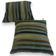 Newport Throw Pillows 2 20 x 20 Duck Feather Stuffing Brown Olive Teal