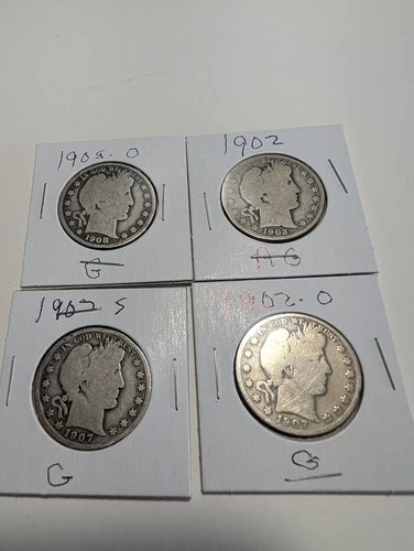 four barber half dollars