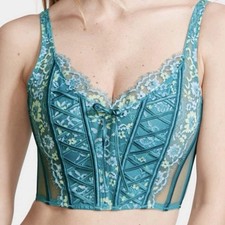 Women's Victoria's Secret Dream Angels Small Corset Bralette Teal Floral Small