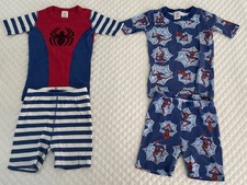 Lot of 2 Boys size 8 Hanna Andersson Marvel Spider-Man Pajamas Organic Cotton