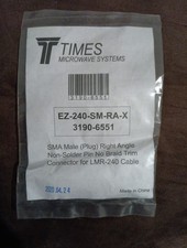 SMA MALE PLUG RIGHT ANGLE NON SOLDER NO BRAID TRIM CONNECTOR