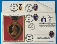 HNLP Hideaki Nakano Silk U602 Purple Heart SIX! Purple Heart FDC on 1 Cover 