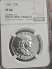 1962 NGC PF66 Proof Franklin Half Dollar 50c 90% Silver