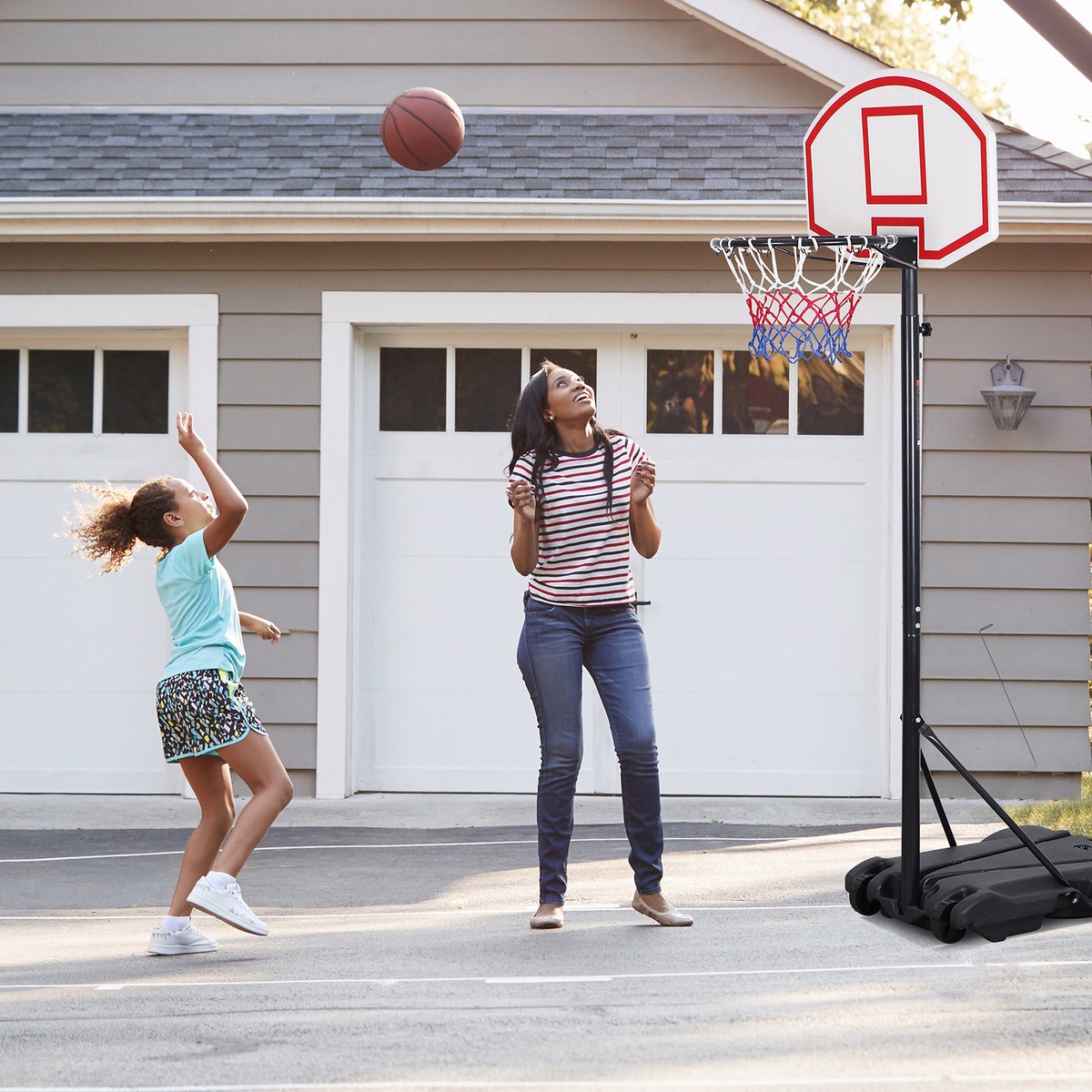 Adjustable Basketball Hoop Backboard Yard Outdoor Kids Sports Portable  System