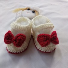 Baby Girls Shoes Handmade Crochet Wool Slippers White Booties Sneakers New Gift