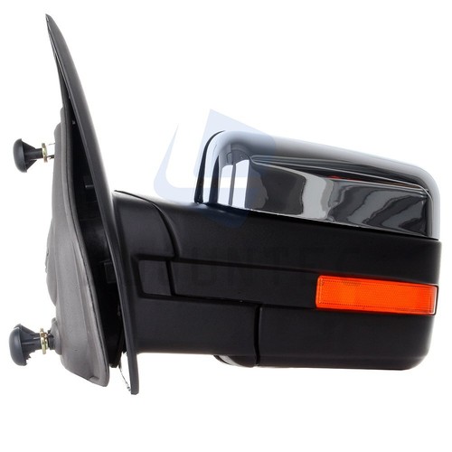 For 07-14 Ford F150 Power Chrome Tow Heated Puddle LED Signal Driver Side Mirror - Picture 2 of 7