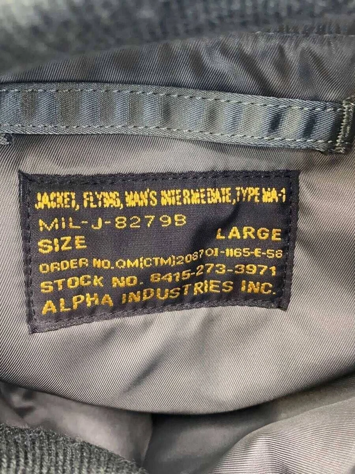 Purple Solid Nylon Military Jacket ALPHA INDUSTRIES MIL-J-8279B L - Image 3 of 4