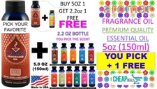 AROMAR 100% Fragrance Essential Oil Premium Quality Any Jumbo Size 5 oz + FREE 1