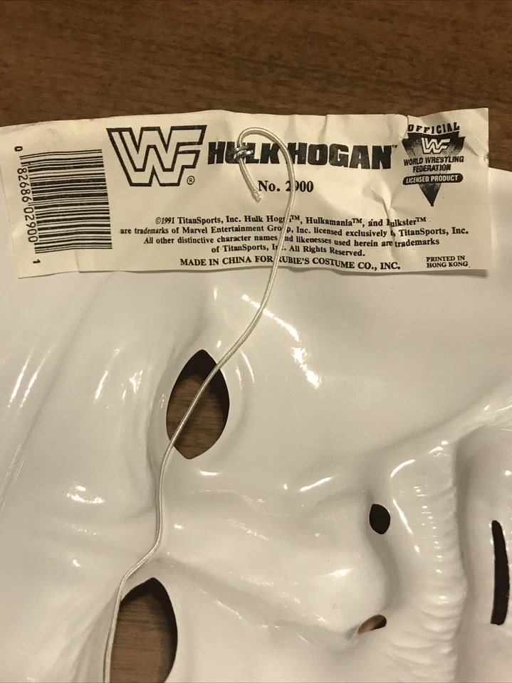 Vintage Hulk Hogan Wrestler Vinyl Adult Halloween Mask Collectors Item Rare 1991 - Image 3 of 3