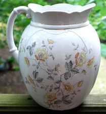 Antique 1890 TRANSFERWARE WASH JUG PITCHER Onondaga Pottery Co Syracuse China