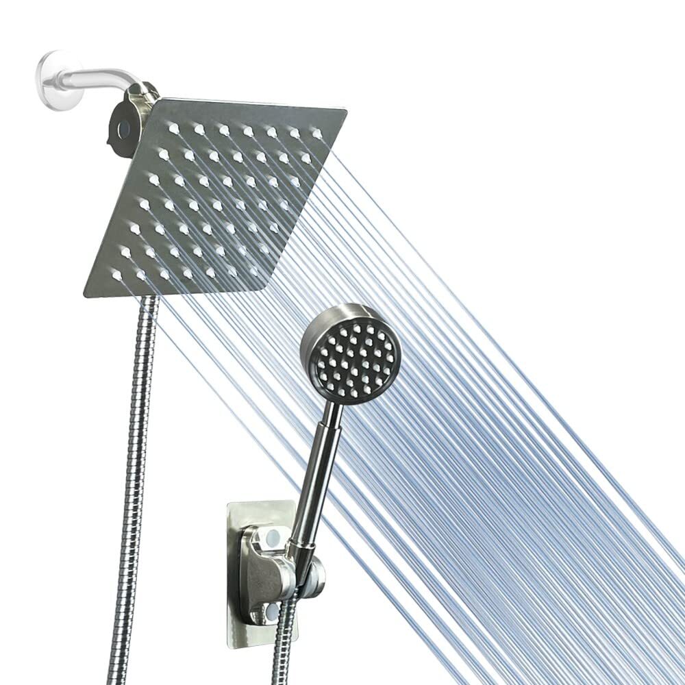 & Handheld, High Pressure Rainfall Stainless Steel-square, C