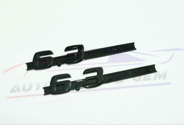 6.3 AMG Emblem GLOSS BLACK Fender Badge Nameplate for Mercedes  C63 E63 S63