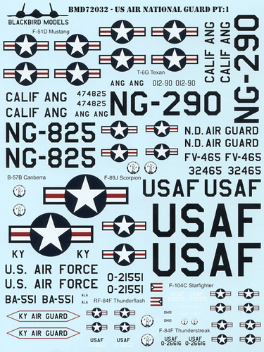US Air National Guard Pt: 1 Maßstab 1/72 Aufkleber - Bild 1 von 4