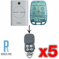 5 x FAAC Compatible Garage/Gate Remote XT2/XT4/TE4433H/787452/433LC