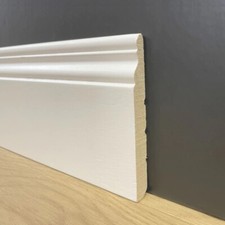 Battiscopa DUCALE in Legno Massello Ayous Laccato Bianco al metro varie altezze