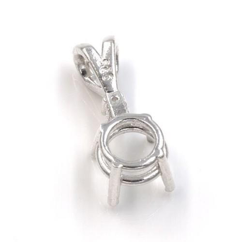 Round Single Accented Pre-notched Pendant Mounting - Picture 2 of 2