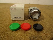 IDEC ABD11ON-BGR Pushbutton Switch SPST-NO Standard Panel Mount Front