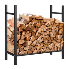 Heavy Duty Metal Firewood Logs Holder for Outdoor Indoor Wood Pile Storage Rack