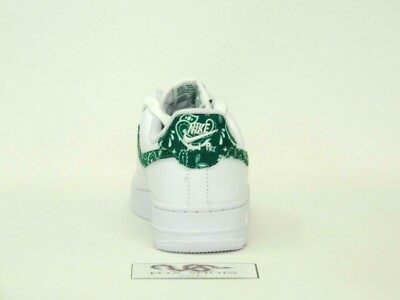 Nike Air Force 1 Low White Green Paisley Swoosh - Size 6 / 6.5 / 7