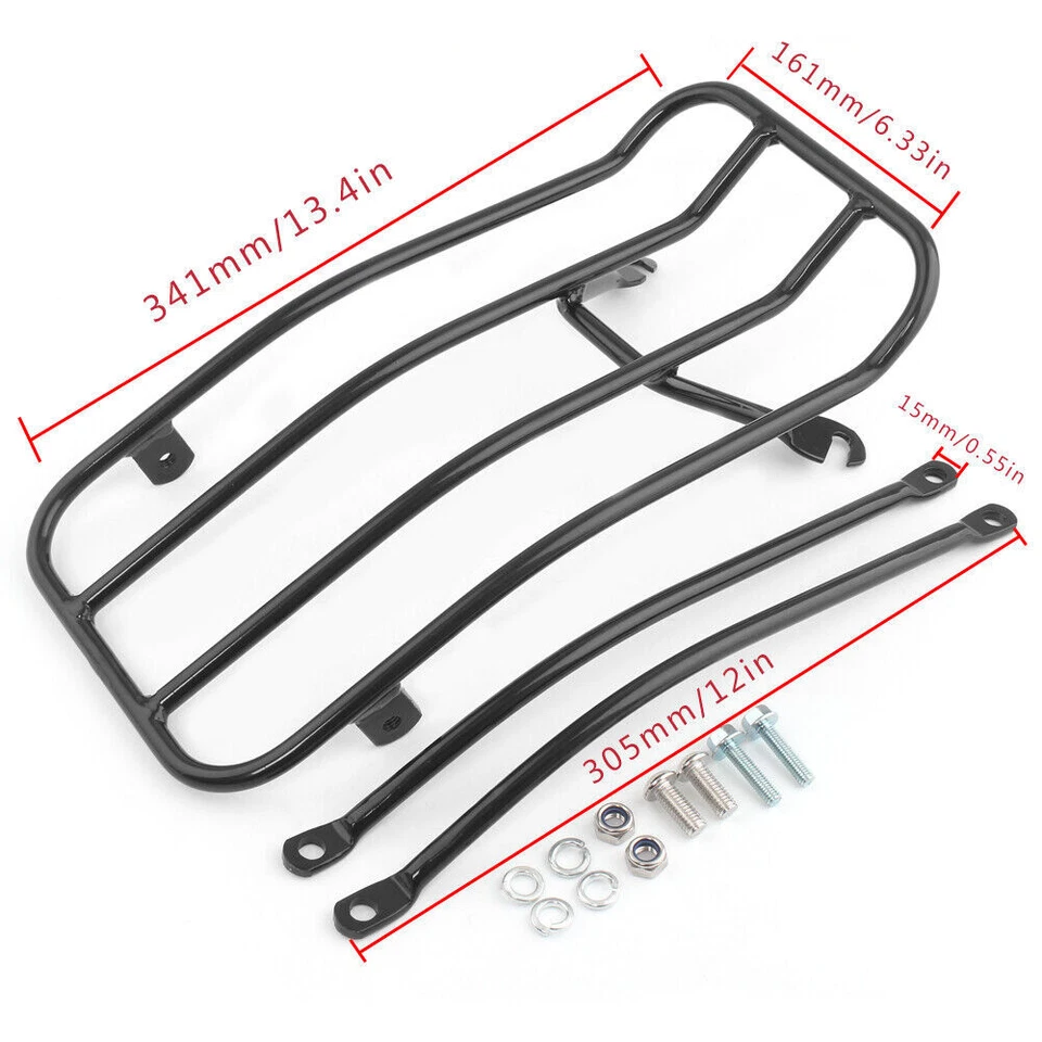 Black Seat Luggage Rear Fender Rack For Triumph Bonneville Bobber Speedmaster - Image 2 of 4