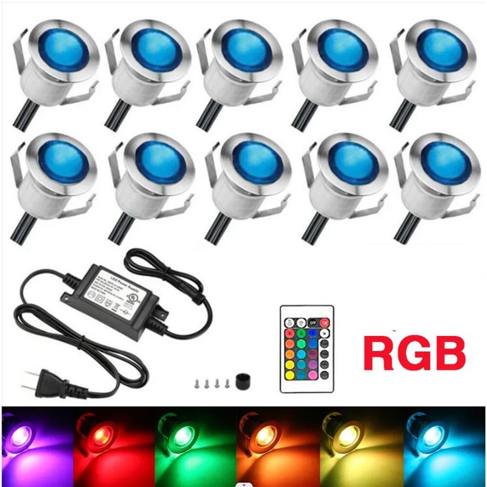 Luz de cubierta LED RGB AC 90-265V IP67 impermeable jardín camino paisaje foco