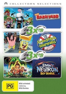 3 X Movie Barnyard Jimmy Neutron Spongebob Dvd R4 New